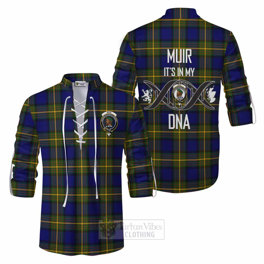 Tartan Vibes Clothing Muir Tartan Ghillie Kilt Shirt with Family Crest DNA In Me Style