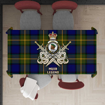 Muir Tartan Tablecloth with Clan Crest and the Golden Sword of Courageous Legacy