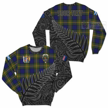 Tartan Vibes Clothing Muir Crest Tartan Sweatshirt with New Zealand Silver Fern Half Style