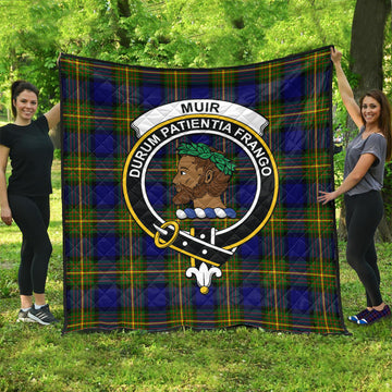 Muir Tartan Quilt with Family Crest