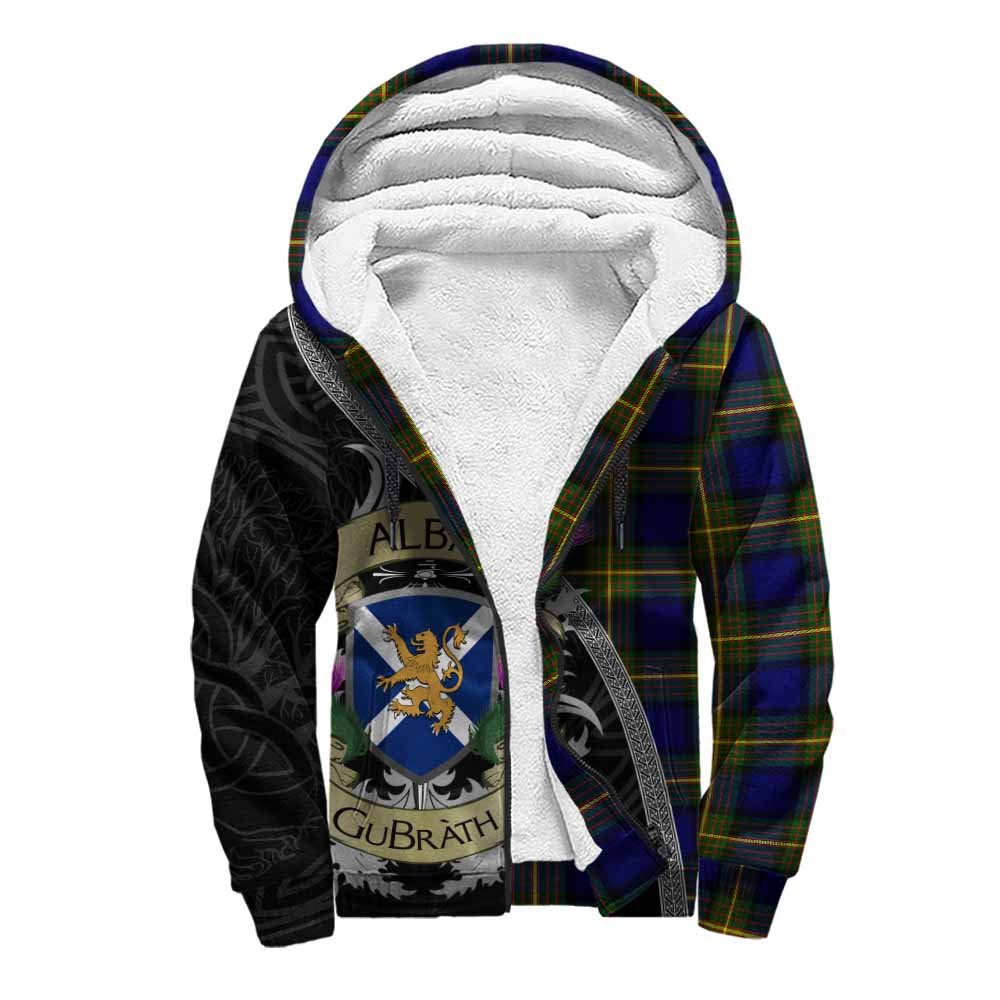 Tartan Vibes Clothing Muir Tartan Family Crest Sherpa Hoodie Lion Rampant Royal Thistle Shield Celtic Inspired