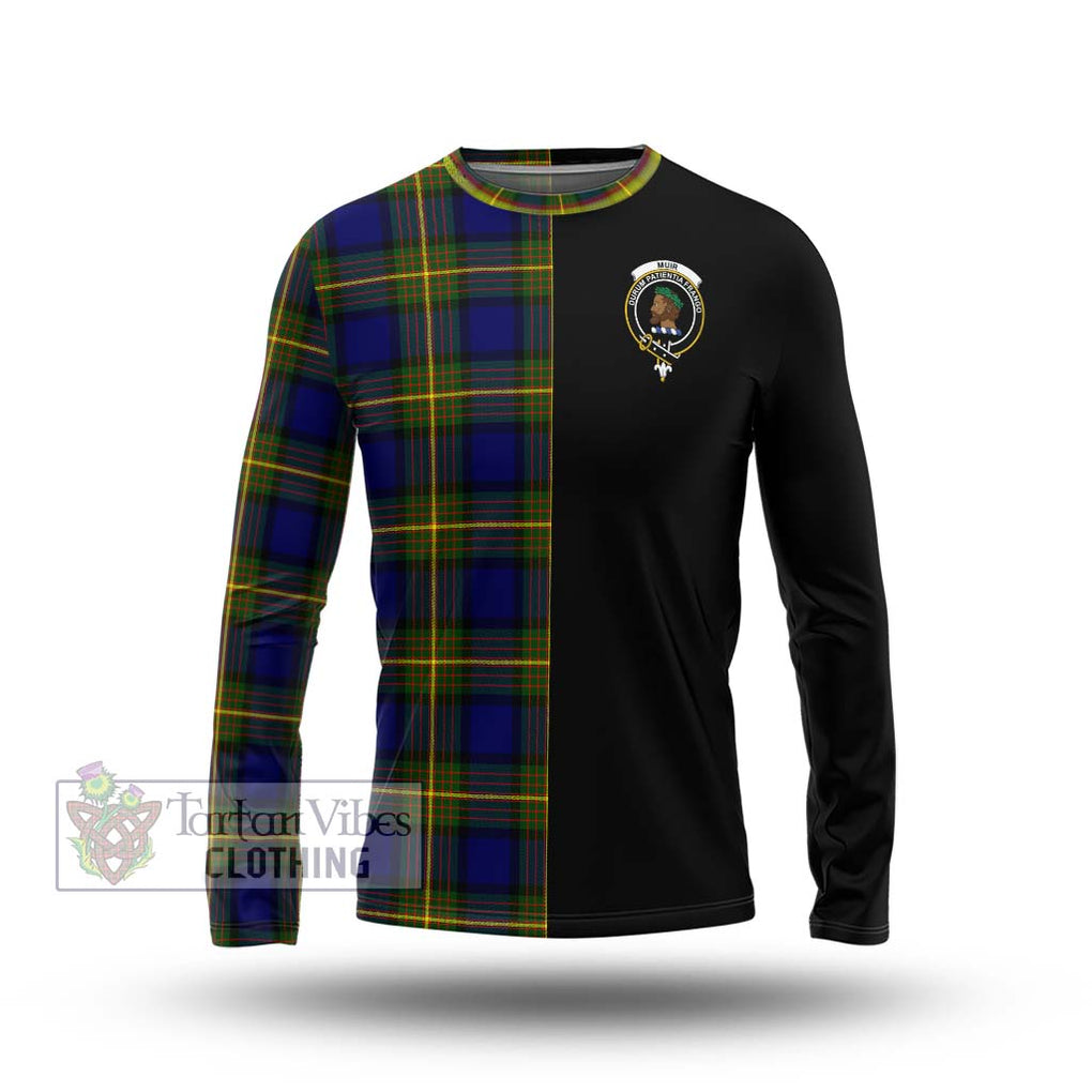 Muir Tartan Long Sleeve T-Shirt with Family Crest and Half Of Me Style Unisex - Tartanvibesclothing Shop