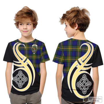 Muir Tartan Kid T-Shirt with Family Crest and Celtic Symbol Style Youth XL Size14 - Tartan Vibes Clothing