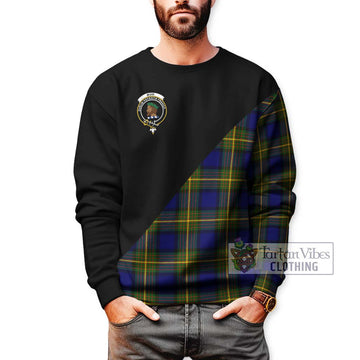 Muir Tartan Sweatshirt with Family Crest and Military Logo Style Unisex - Tartanvibesclothing Shop