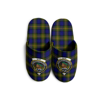 Muir Tartan Home Slippers with Family Crest