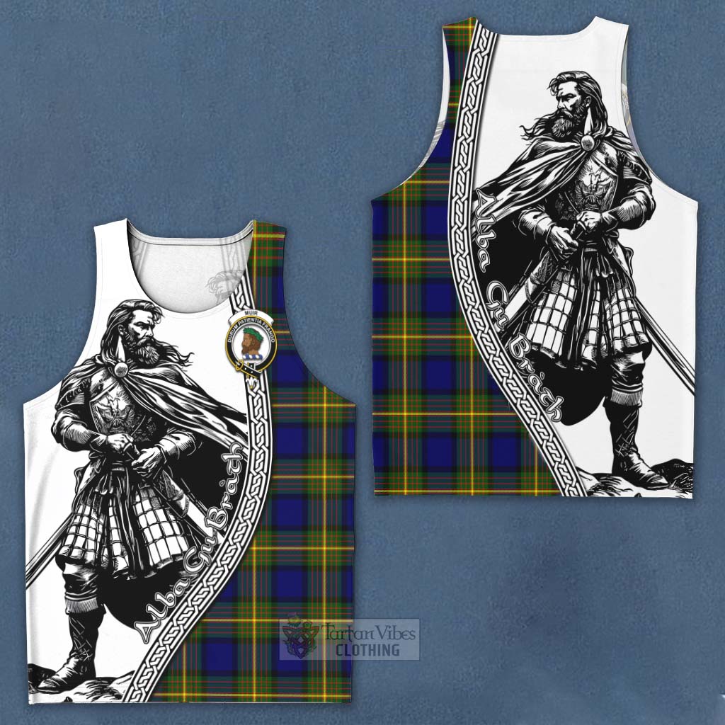 Tartan Vibes Clothing Muir Tartan Clan Crest Men's Tank Top with Highlander Warrior Celtic Style
