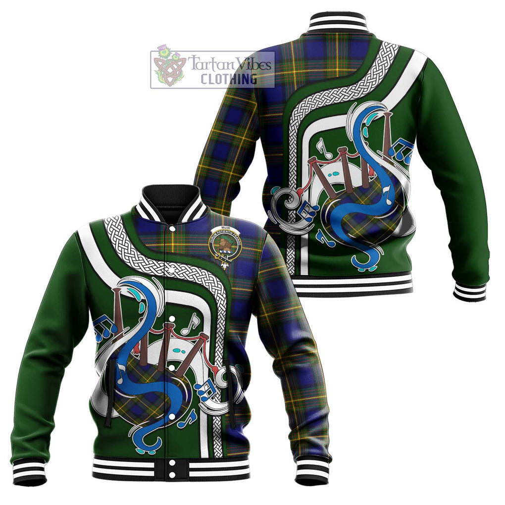 Tartan Vibes Clothing Muir Tartan Baseball Jacket with Epic Bagpipe Style