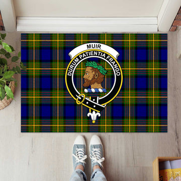 Muir Tartan Rubber Doormat with Family Crest