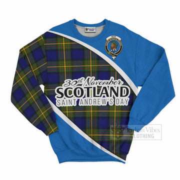 Tartan Vibes Clothing Muir Family Crest Tartan Sweatshirt Celebrate Saint Andrew's Day in Style