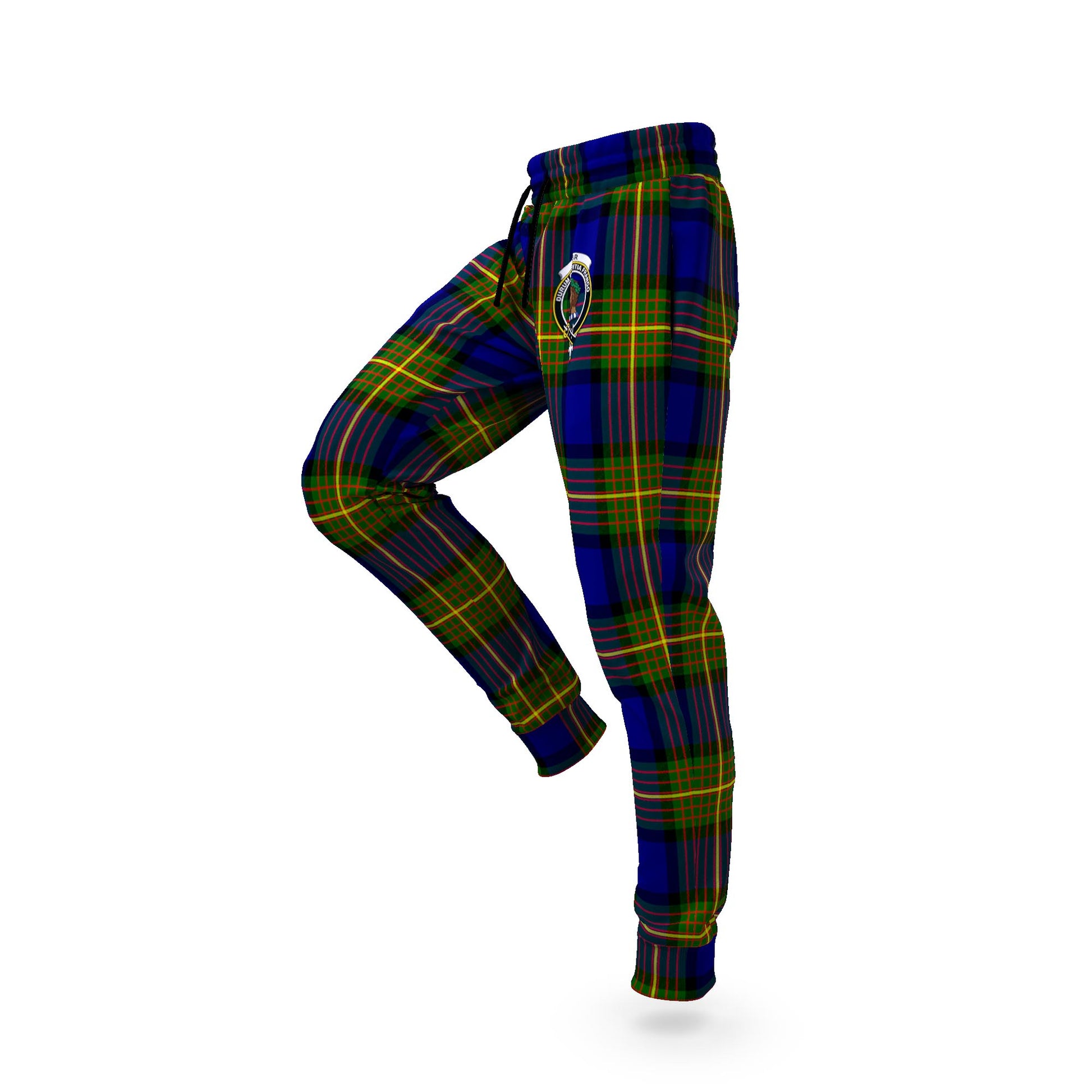 Muir Tartan Joggers Pants with Family Crest S - Tartan Vibes Clothing