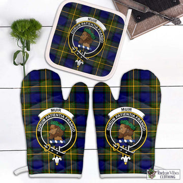 Muir Tartan Combo Oven Mitt & Pot-Holder with Family Crest Combo 1 Oven Mitt & 1 Pot-Holder White - Tartan Vibes Clothing