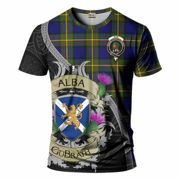 Tartan Vibes Clothing Muir Tartan Family Crest T-Shirt Lion Rampant Royal Thistle Shield Celtic Inspired