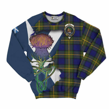 Tartan Vibes Clothing Muir Tartan Family Crest Sweatshirt Scottish Thistle Celtic Inspired