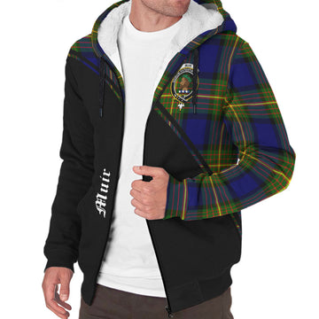 Muir Tartan Sherpa Hoodie with Family Crest Curve Style