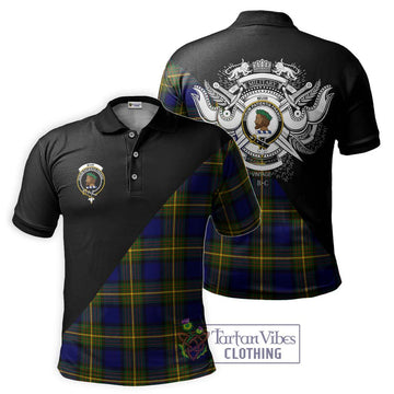 Muir Tartan Polo Shirt with Family Crest and Military Logo Style Kid - Tartanvibesclothing Shop