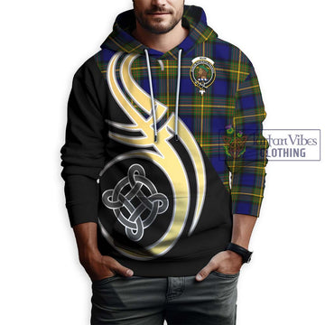 Muir Tartan Hoodie with Family Crest and Celtic Symbol Style Zip Hoodie - Tartan Vibes Clothing