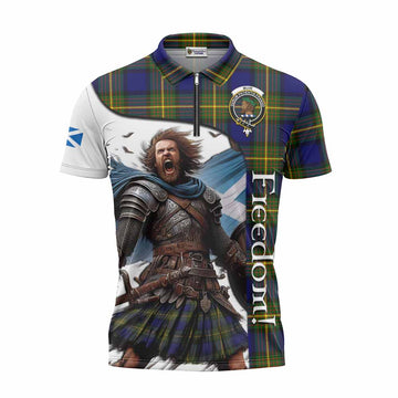 Tartan Vibes Clothing Muir Crest Tartan Zipper Polo Shirt Inspired by the Freedom of Scottish Warrior