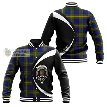 Muir Tartan Baseball Jacket with Family Crest Circle Style Unisex - Tartan Vibes Clothing