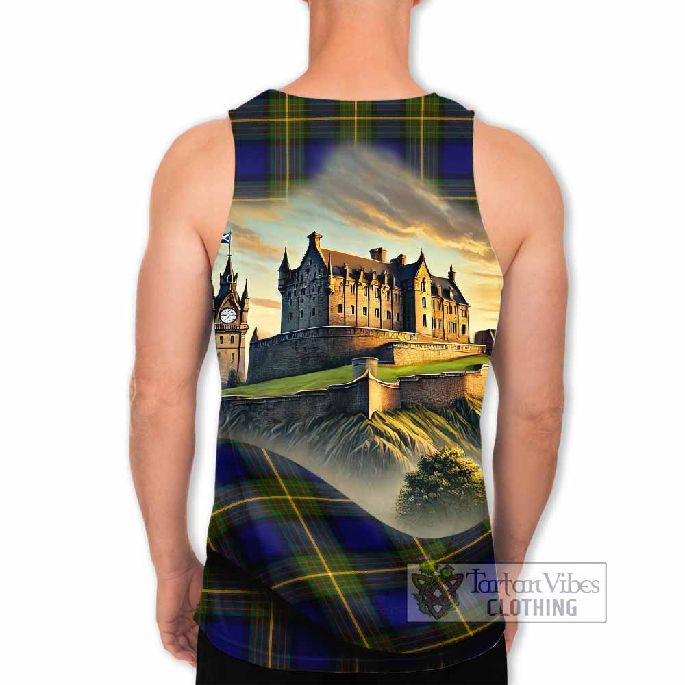 Tartan Vibes Clothing Muir Tartan Family Crest Men's Tank Top with Scottish Ancient Castle Style