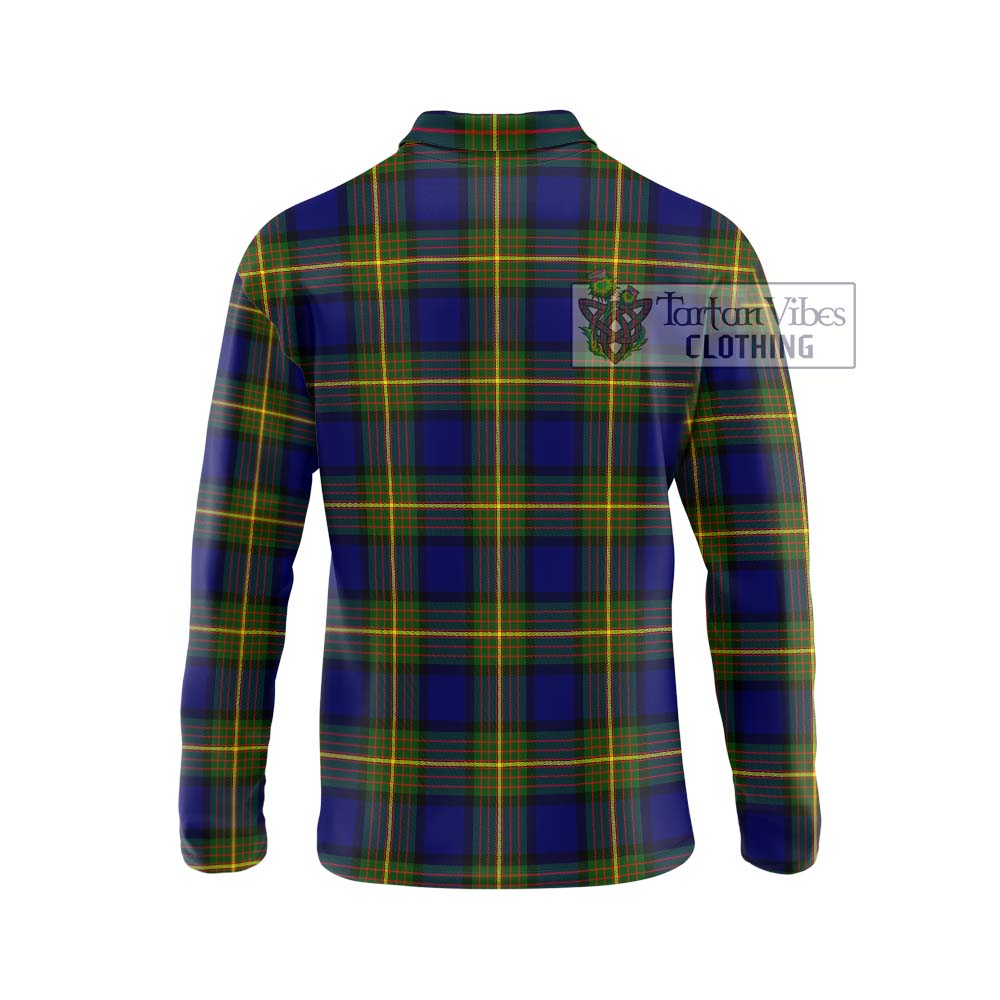 Muir Tartan Long Sleeve Polo Shirt with Family Crest DNA In Me Style - Tartanvibesclothing Shop