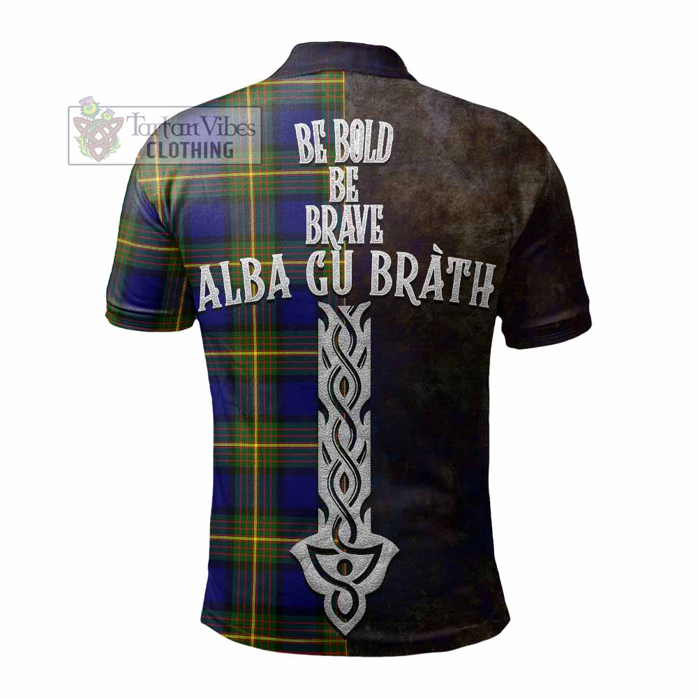 Tartan Vibes Clothing Muir Tartan Family Crest Polo Shirt Alba Gu Brath Be Brave Lion Ancient Style