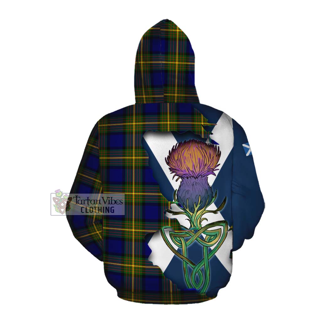 Tartan Vibes Clothing Muir Tartan Family Crest Cotton Hoodie Scottish Thistle Celtic Inspired