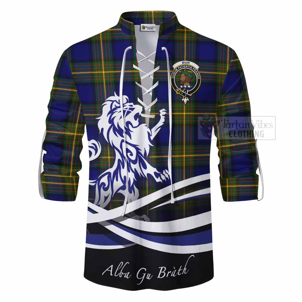 Tartan Vibes Clothing Muir Tartan Ghillie Kilt Shirt with Alba Gu Brath Regal Lion Emblem