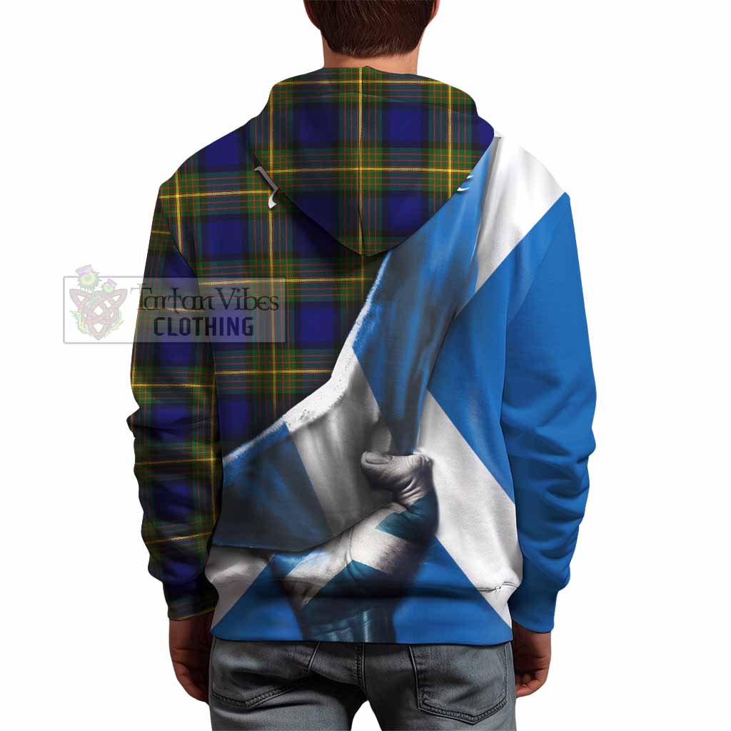 Tartan Vibes Clothing Muir Tartan Hoodie with Family Crest Scotland Patriotic Style