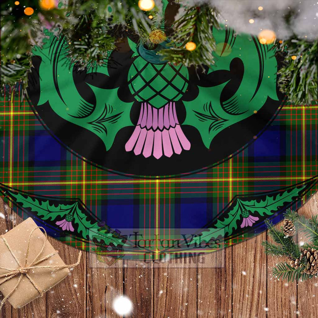 Tartan Vibes Clothing Muir Tartan Christmas Tree Skirt Scottish Thistle Style