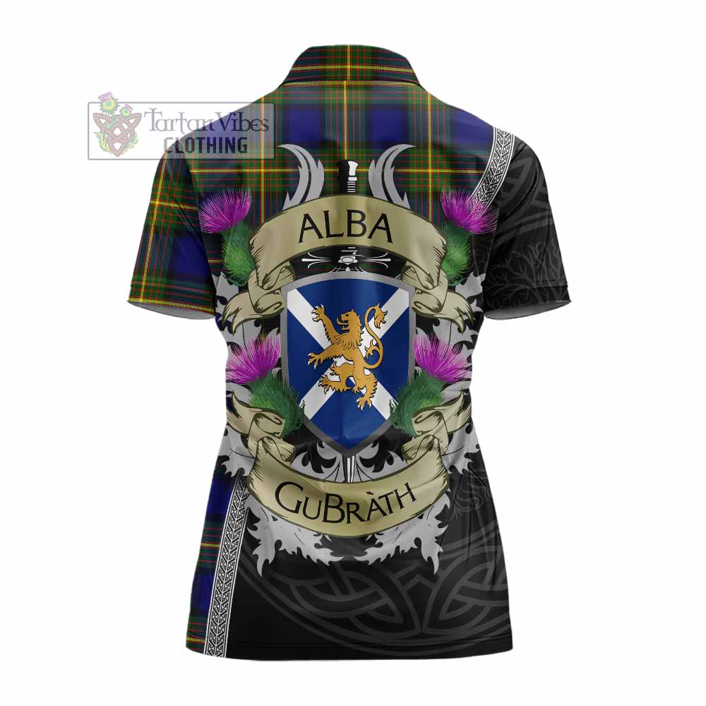 Tartan Vibes Clothing Muir Tartan Family Crest Women's Polo Shirt Lion Rampant Royal Thistle Shield Celtic Inspired