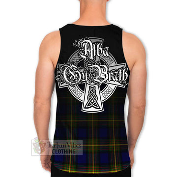 Tartan Vibes Clothing Muir Tartan Men's Tank Top Featuring Alba Gu Brath Family Crest Celtic Inspired