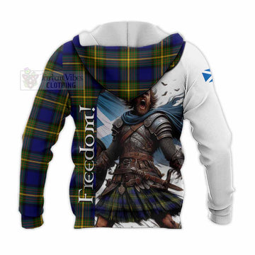 Muir Crest Tartan Knitted Hoodie Inspired by the Freedom of Scottish Warrior