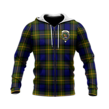 Muir Tartan Knitted Hoodie with Family Crest