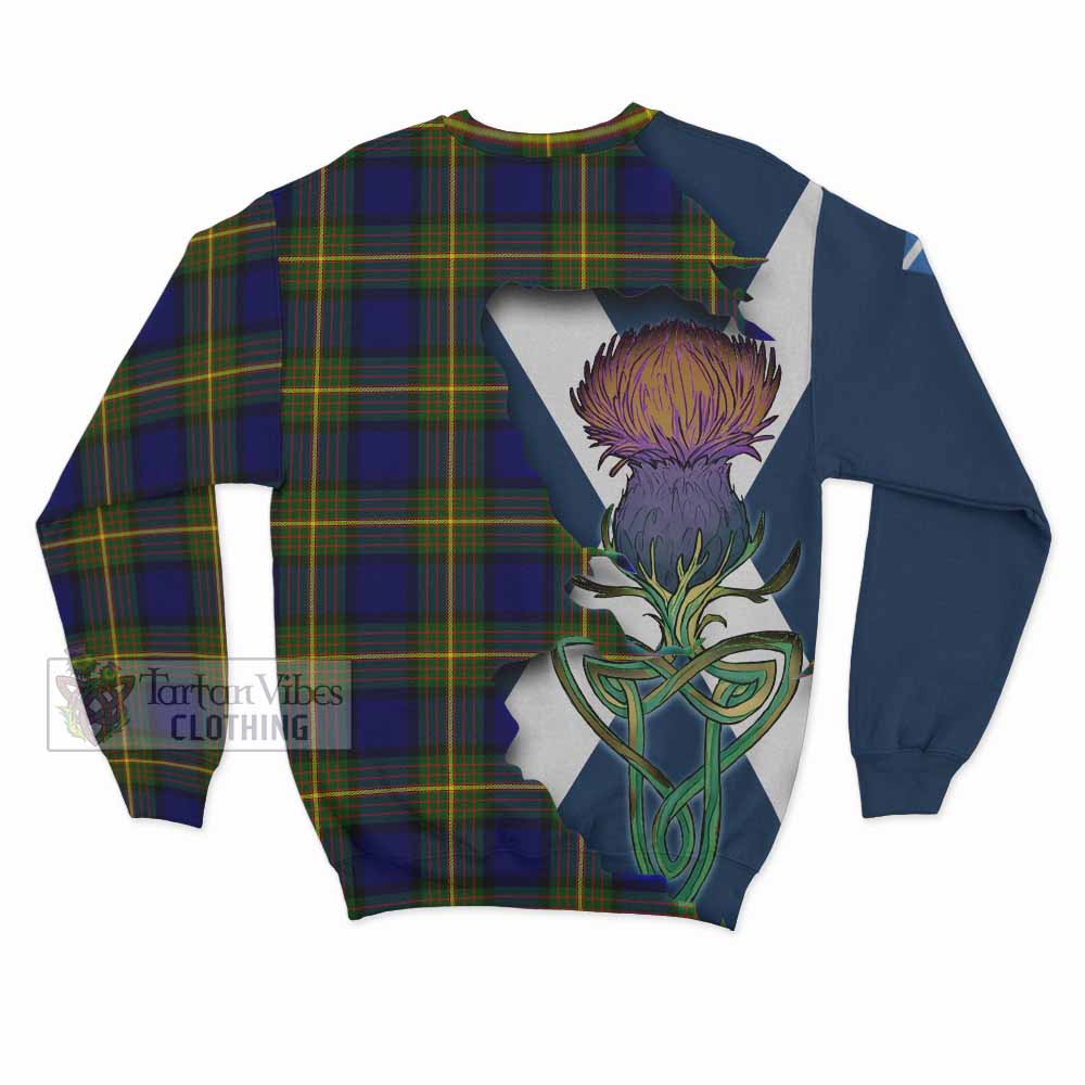 Tartan Vibes Clothing Muir Tartan Family Crest Sweatshirt Scottish Thistle Celtic Inspired