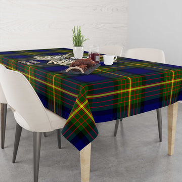 Muir Tartan Tablecloth with Clan Crest and the Golden Sword of Courageous Legacy