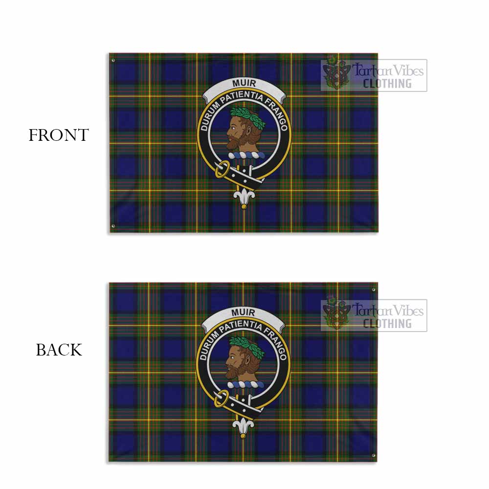 Tartan Vibes Clothing Muir Tartan House Flag with Family Crest