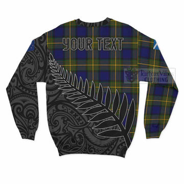 Tartan Vibes Clothing Muir Crest Tartan Sweatshirt with New Zealand Silver Fern Half Style