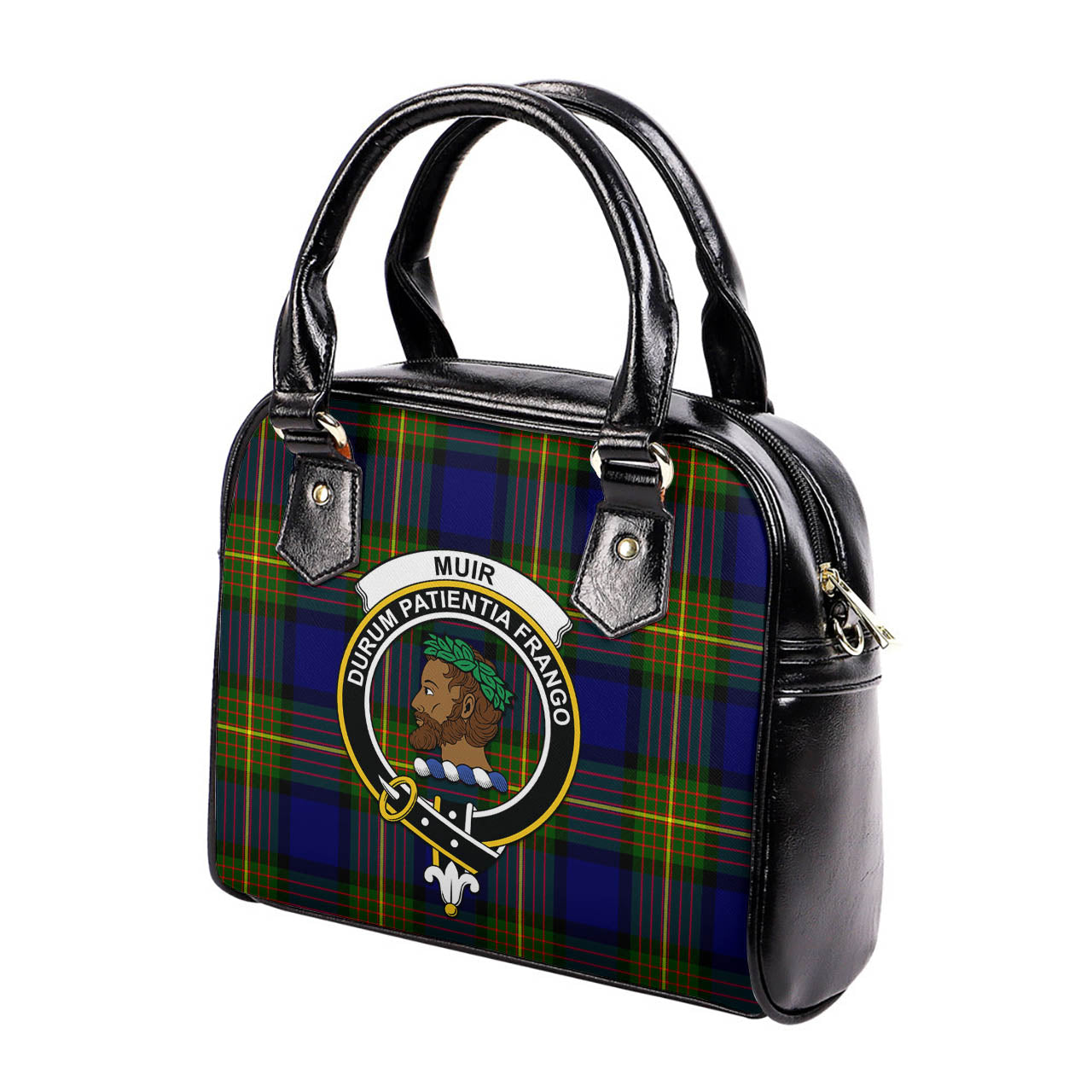 Muir Tartan Shoulder Handbags with Family Crest - Tartanvibesclothing