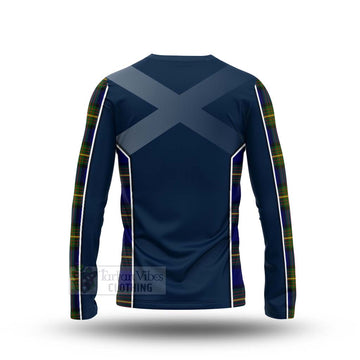 Tartan Vibes Clothing Muir Tartan Long Sleeve T-Shirt with Family Crest and Scottish Thistle Vibes Sport Style