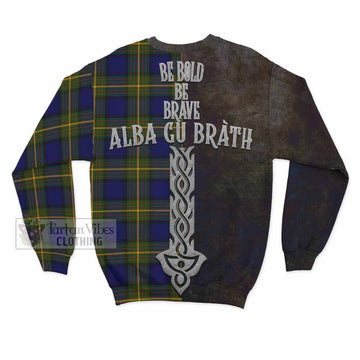 Muir Tartan Family Crest Sweatshirt Alba Gu Brath Be Brave Lion Ancient Style