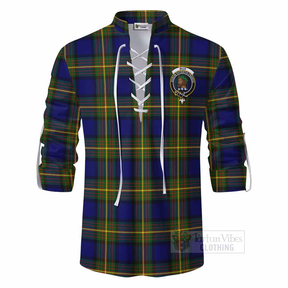 Tartan Vibes Clothing Muir Tartan Ghillie Kilt Shirt with Family Crest DNA In Me Style