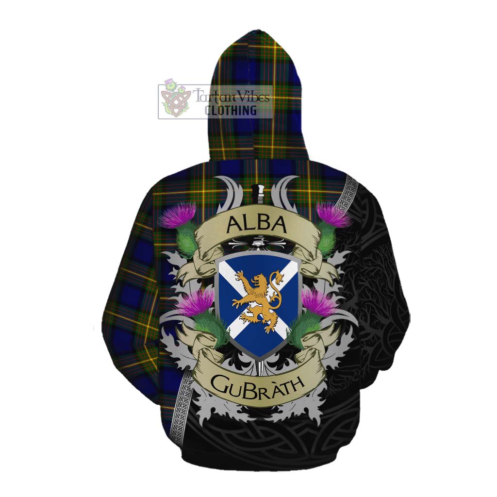 Tartan Vibes Clothing Muir Tartan Family Crest Cotton Hoodie Lion Rampant Royal Thistle Shield Celtic Inspired