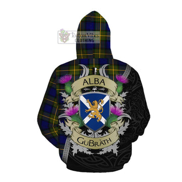 Tartan Vibes Clothing Muir Tartan Family Crest Cotton Hoodie Lion Rampant Royal Thistle Shield Celtic Inspired