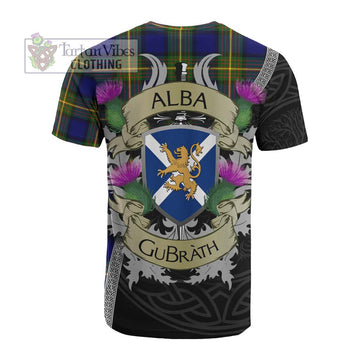 Tartan Vibes Clothing Muir Tartan Family Crest Cotton T-shirt Lion Rampant Royal Thistle Shield Celtic Inspired