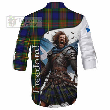 Muir Crest Tartan Ghillie Kilt Shirt Inspired by the Freedom of Scottish Warrior