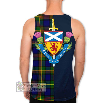 Tartan Vibes Clothing Muir Tartan Men's Tank Top with Scottish Lion Royal Arm Half Style