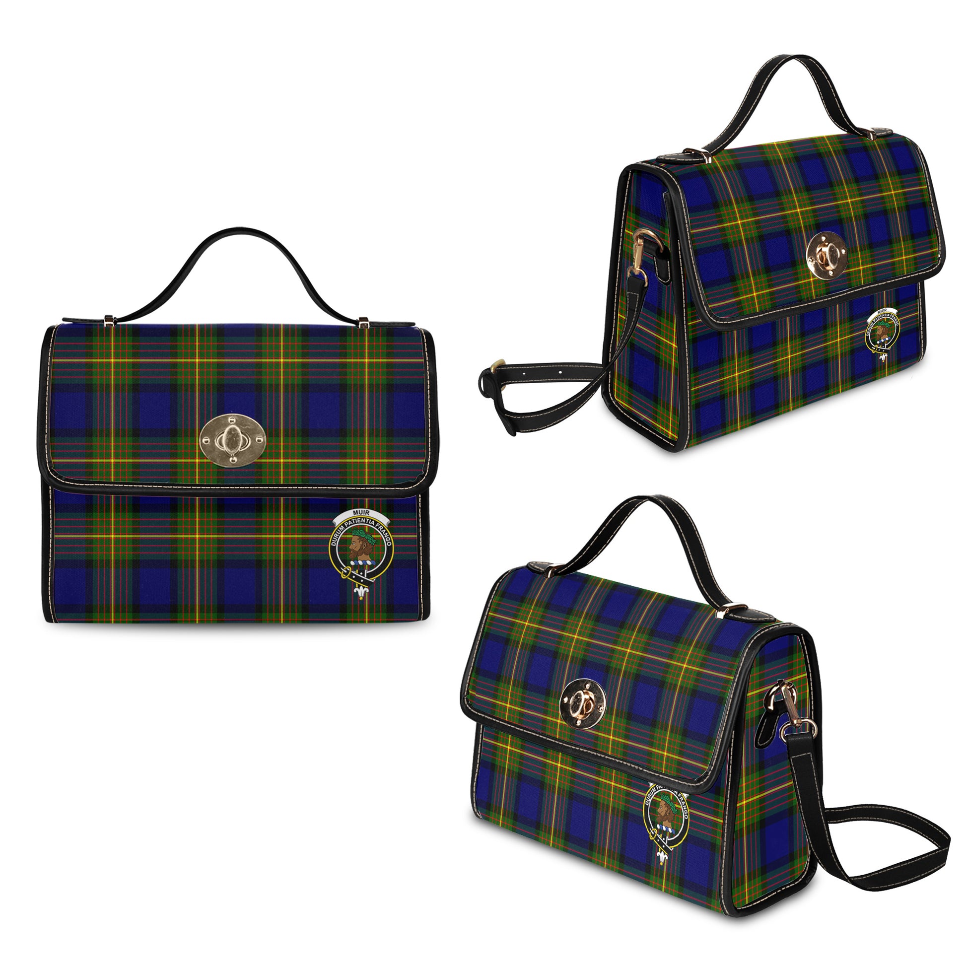 muir-tartan-leather-strap-waterproof-canvas-bag-with-family-crest