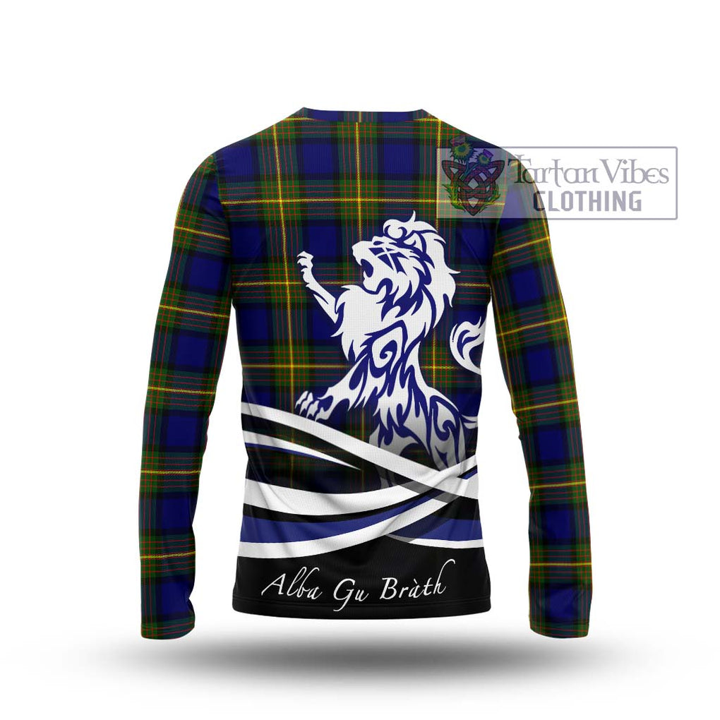 Muir Tartan Long Sleeve T-Shirt with Alba Gu Brath Regal Lion Emblem - Tartanvibesclothing Shop