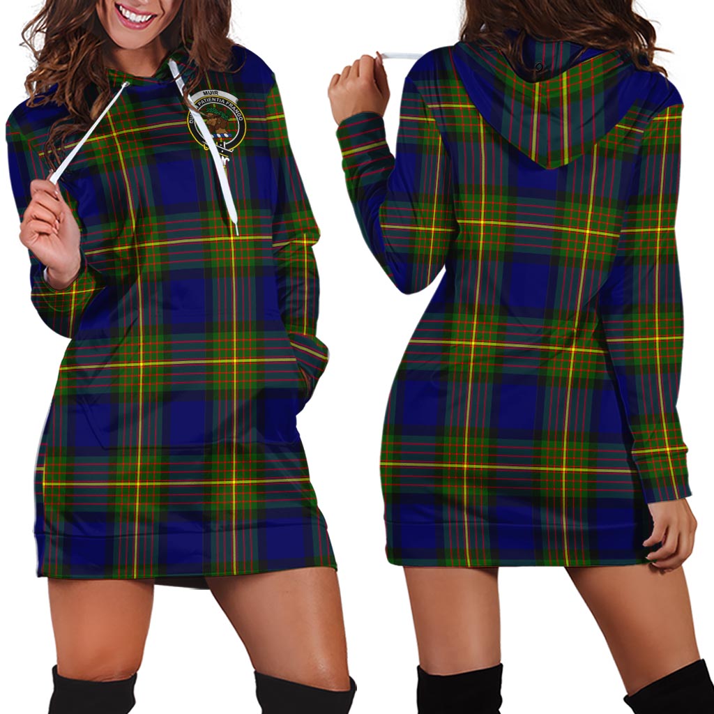 Muir Tartan Hoodie Dress with Family Crest - Tartan Vibes Clothing