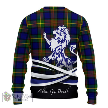 Muir Tartan Knitted Sweater with Alba Gu Brath Regal Lion Emblem - Tartanvibesclothing Shop